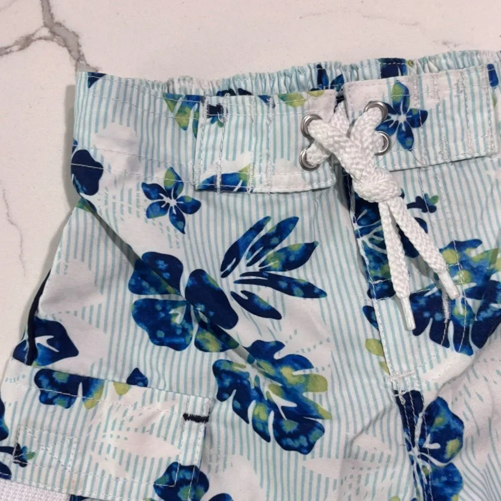 Carter’s Infant Boys Blue Tropical Floral Swim Shorts Trunks 9 Months Hawaiian
